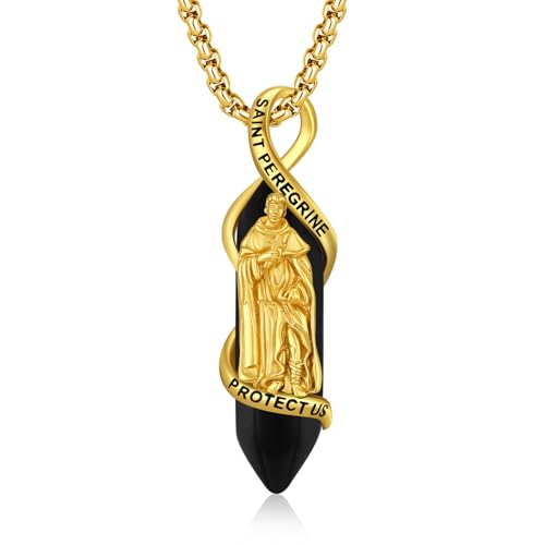Miraculous Medal Virgin Mary Necklace for Women Men 925 Sterling Silver Virgen De Guadalupe Healing Crystal Pendant Mother Mary Virgencita Catholic Religious Amulet Charm Jewelry St Peregrine Healing Crystal
