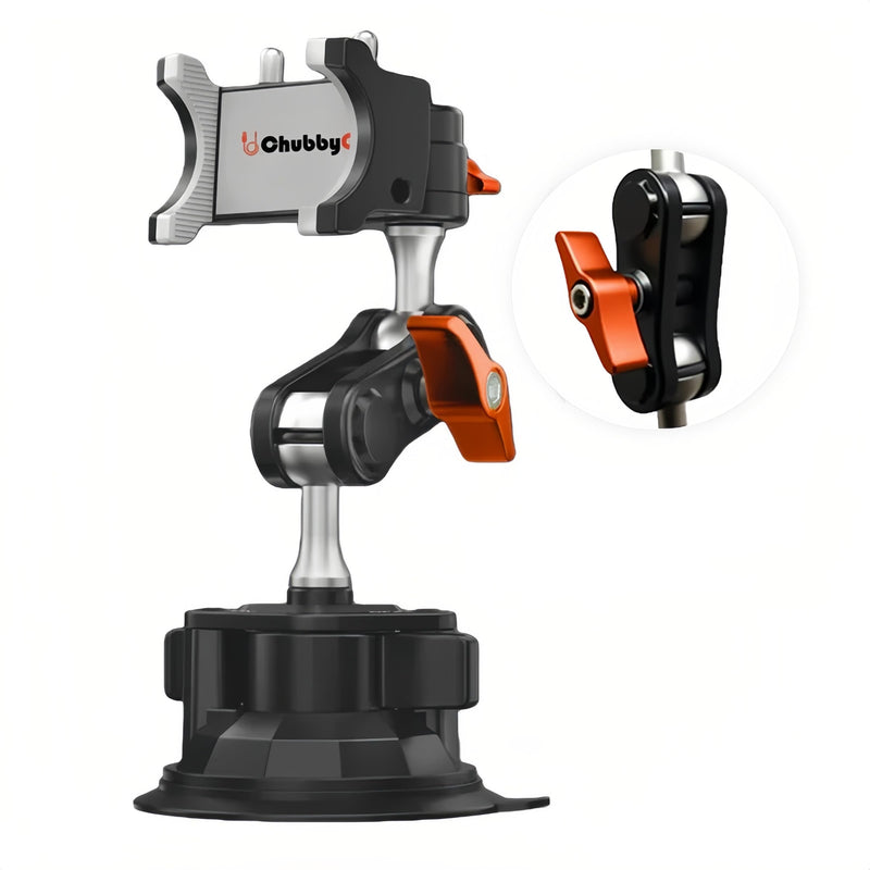 [Australia - AusPower] - chubbycable ChubbyGrip Pro Dash Mount Premium Metal Knobs Phone Holders for Your Car 360° Rotation Suction Cup Phone Mount for Windshield, Clamp, Orange ChubbyGrip Pro (Clamp)-Orange 