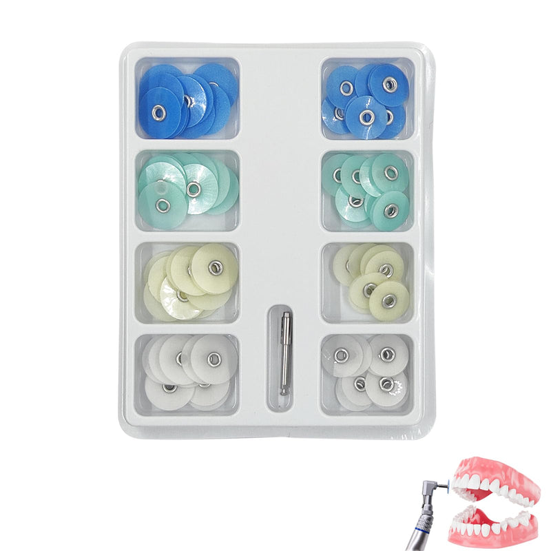[Australia - AusPower] - 80Pcs Composite Finishing Kit 12mm 14mm Dental Polishing Disc for Teeth Sanding Strips Material Denture Polish and Contouring Burs Dental Materials Accessories with Mandrel Professional Kit 