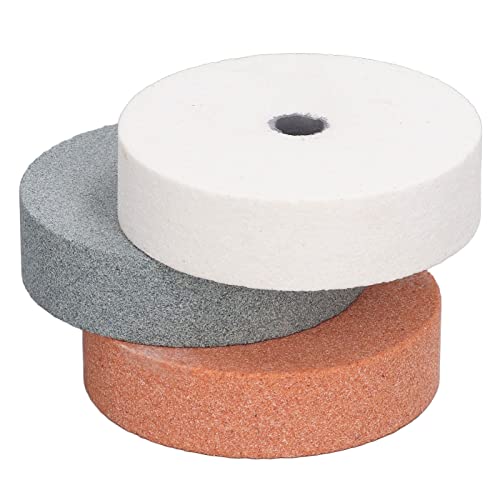 Grinding Wheel 75 mm, Pack of 3 Silicon Carbide Sanding Disc, Polishing Disc, Round Grinding Stone, Polishing Discs for Double Sanders for Metal, Ceramic, Wood