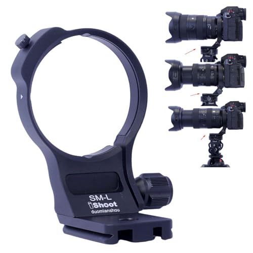 iShoot Lens Collar Tripod Mount Ring Compatible with Sigma 28-45mm F1.8 DG DN Art, 28-105mm F2.8 DG DN Art & 24-70mm F2.8 DG DN II Art L-Mount, Quick Release Plate Bracket Support Arca-swiss Fit Clamp