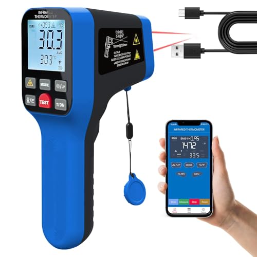 H HOLDPEAK non-contact infrared thermometer with laser, button, and temperature display for industrial and HVAC use