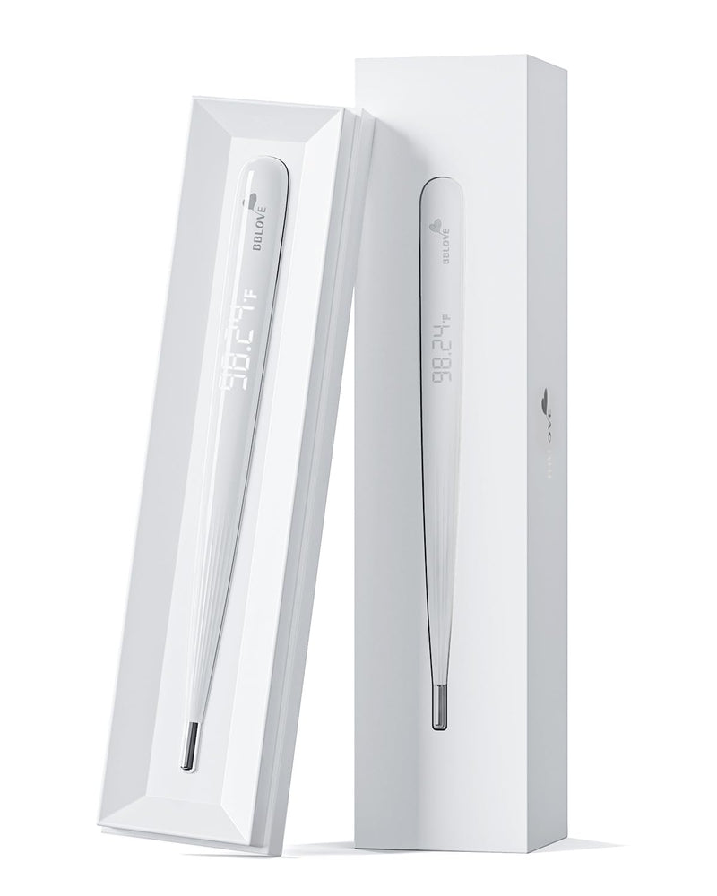 [Australia - AusPower] - Oral Thermometer for Adults and Kids，Rechargeable Fast Reading Digital Thermometer with LED Display，Medical-Grade Accurate Rectal Thermometer for Babies White 