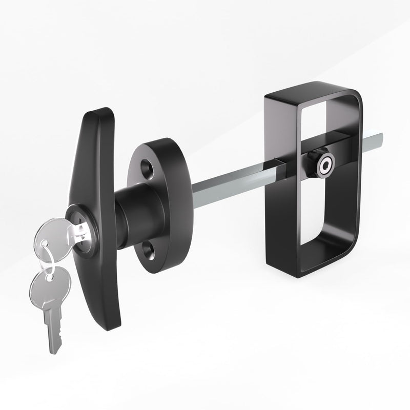 2Pack Shed Lock, 5-1/2" Steam with 4 Keys, Shed Door Latch, Door Lock Latch, Shed Door Hardware- Black 2