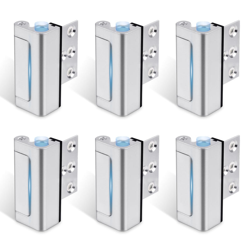 Door Reinforcement Lock, 6PACK Home Security Door Lock Withstands 800 lbs, Childproof Top Door Lock Latch for Toddlers Safety, Inside Night Defender for Inward Swinging Doors 6