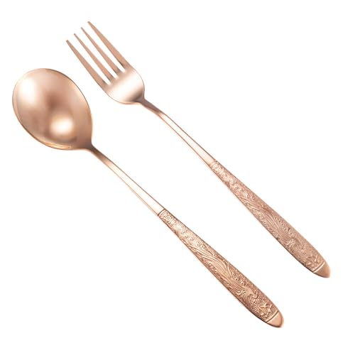 99.99% Pure Copper Utensils, Copper Flatware with Chinese Beautiful Meaning, Suitable for Kitchen, Home, Wedding, Party, Dishwasher Safe (2 Type) Set 2