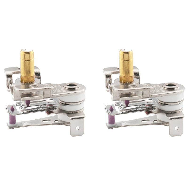[Australia - AusPower] - 2PCS Adjustable Temperature Control Switch 1.42x1.42 inch Metal Electric Heating Thermostat 16A 250VAC for Oven Iron Deep Fryer Toaster 