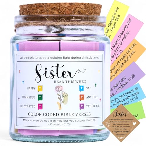 Bible Verse Jar for Sister – 92 Faith Scriptures Bible For Sister
