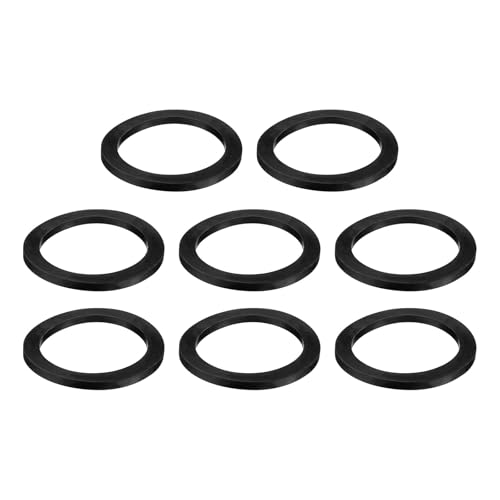 uxcell 8-piece black nitrile rubber flat washer set, DN65, 3-11/16-inch OD, 3-inch ID, 1/4-inch thick