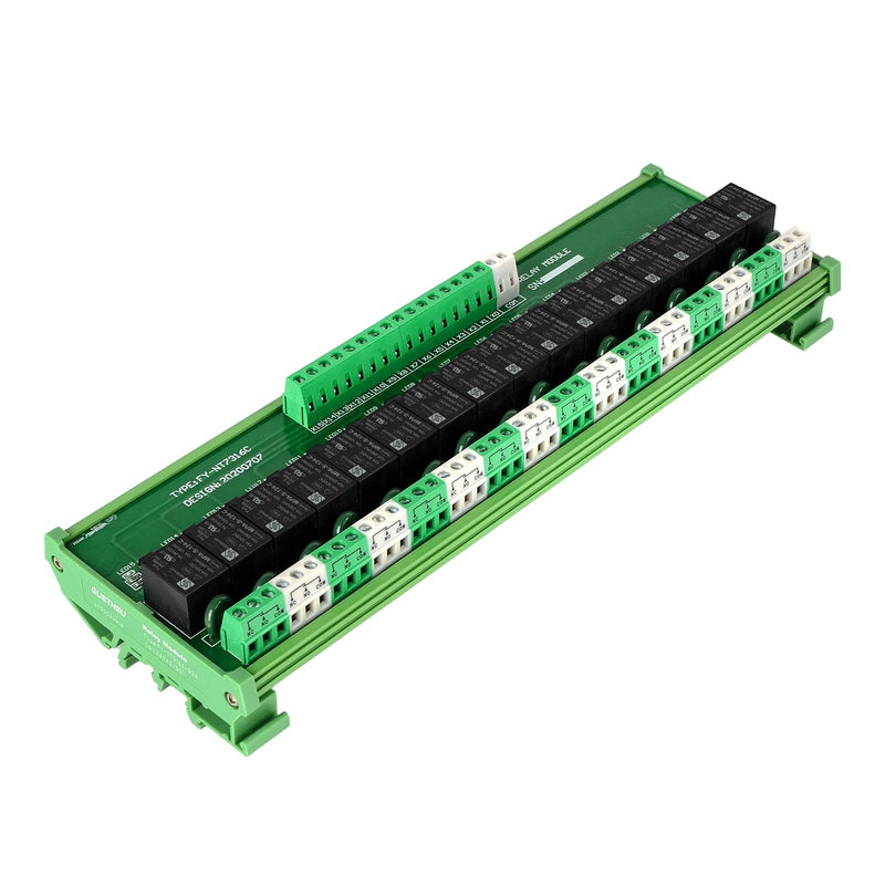 [Australia - AusPower] - Relay Board, 16 Channel 1 SPDT DIN Rail Mount 24V DC/AC Relay, Interface Board 
