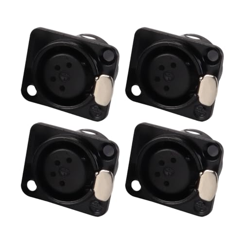4 XLR 4 Pin Female Panel Mount Sockets Suitable for Recording Studios, Mixers, Sound Systems etc
