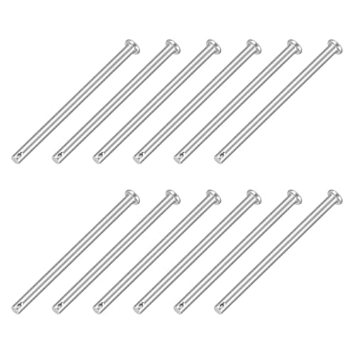 uxcell 1/4 x 3-9/16 inch 304 stainless steel single-hole flat head clevis pins, 12-piece set