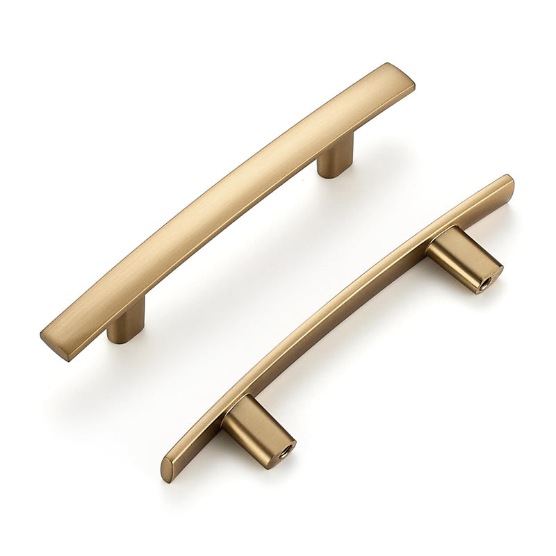 Ravinte 10 Pack | 5-3/16'' Curved Cabinet Pulls Champagne Bronze Kitchen Drawer Pulls Arch Cabinet Handles 5-3/16”Length, 3” Hole Center