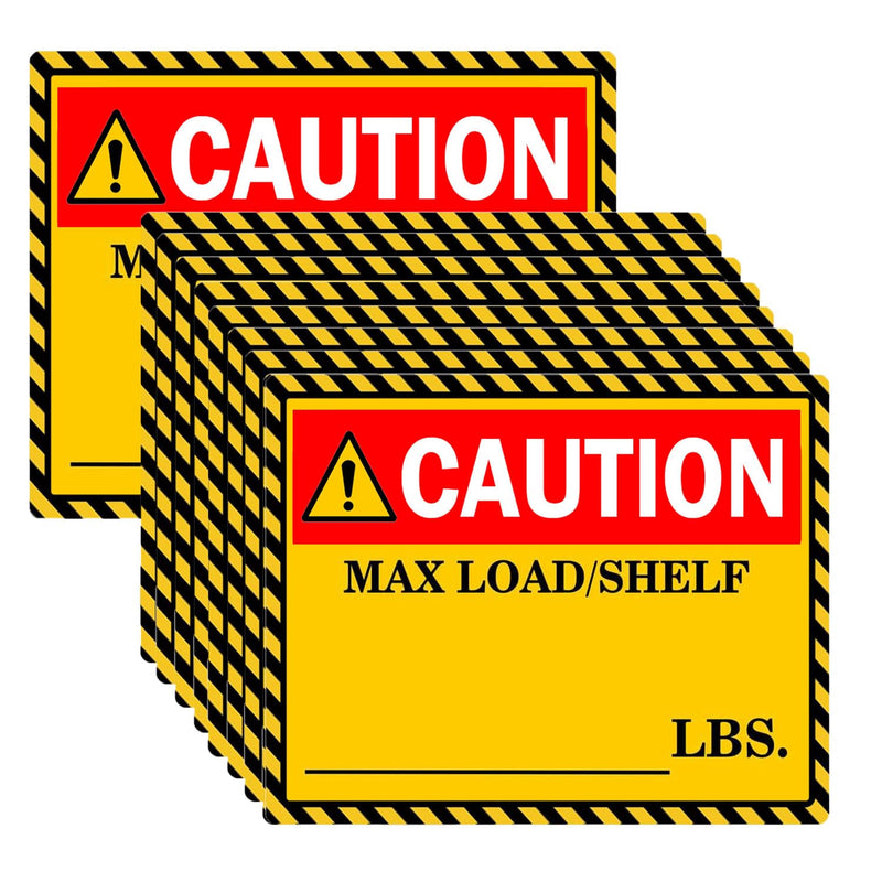 Pallet Rack Capacity Labels,3×4 inch Caution MAX Load/Shelf LBS Sticker Industrial Strength Sticker for Warehouse Weight Safety Cross Beam Safety (30 Pcs)