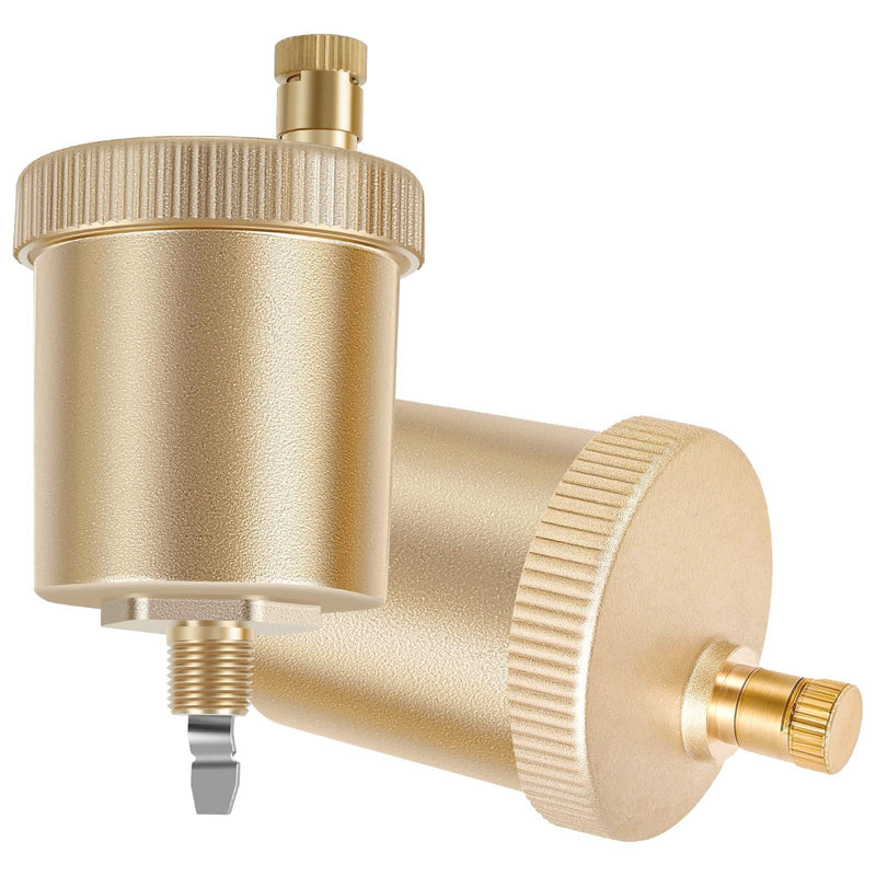 [Australia - AusPower] - 2 PCS 1/8 Inch Automatic Air Vent Valve, Brass Automatic Air Bleed Vent, Float Valve Kit for Hot Water Radiators Heating System 2 pcs 