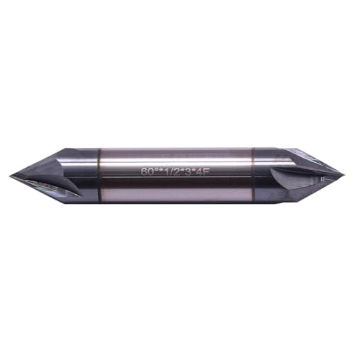SEFHLI 1/2-inch 4-flute double-end solid carbide 60° chamfer end mill with AlTiN coating