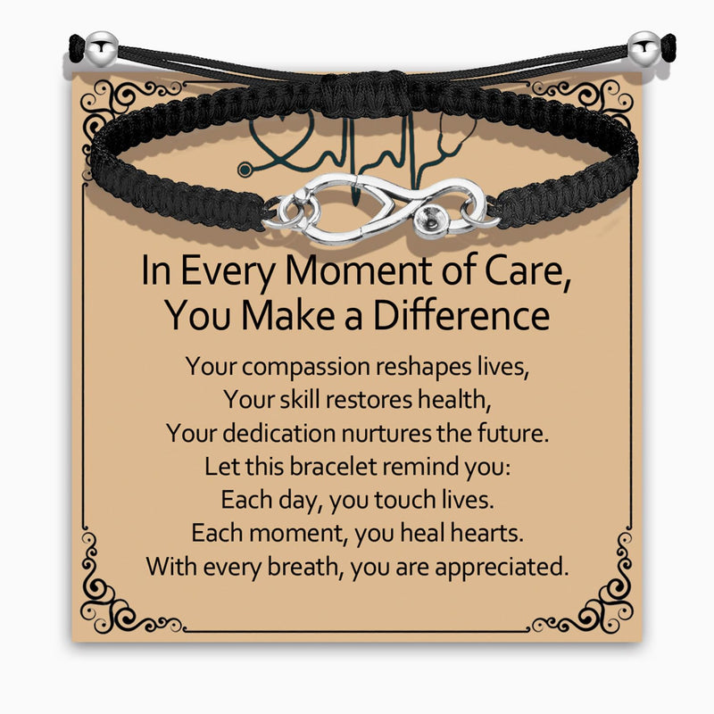 [Australia - AusPower] - MAOFAED Stethoscope Bracelet, Appreciation Gift for Nurse/Doctor, You Make a Difference, Nursing Gift(every moment) 