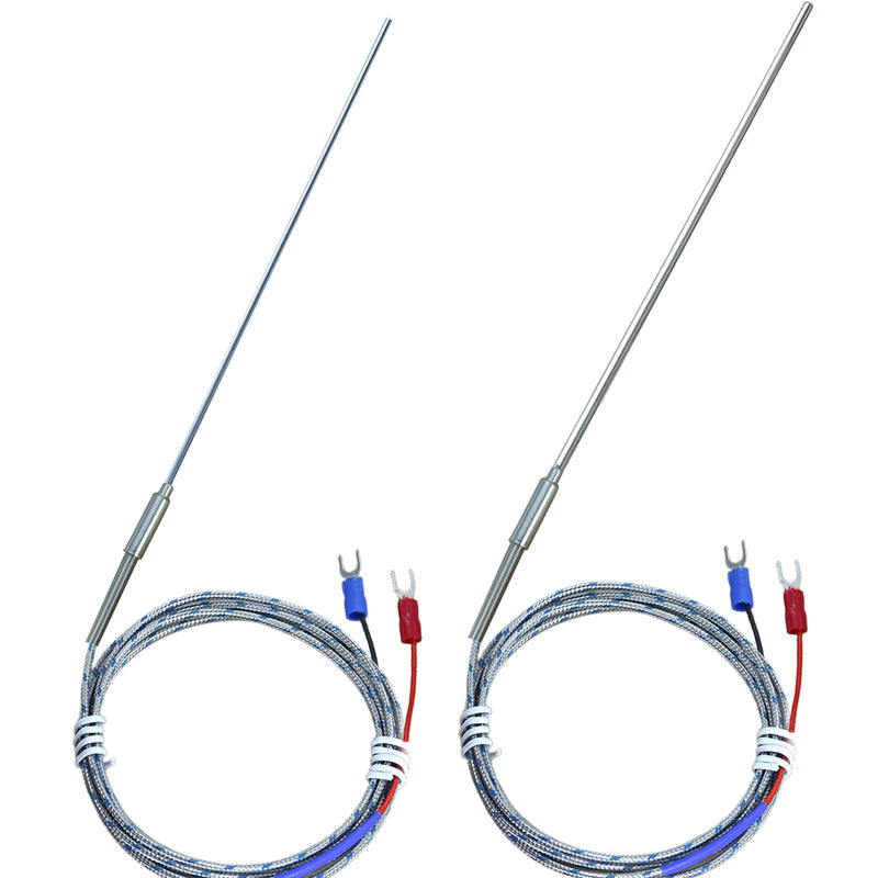 [Australia - AusPower] - 2 Pack K-Type Thermocouple Probes Large Probe 11.9“-0.13” Small Probe 11.9“/0.03” Temperature Range 40°F-2000°F Cable 55" 