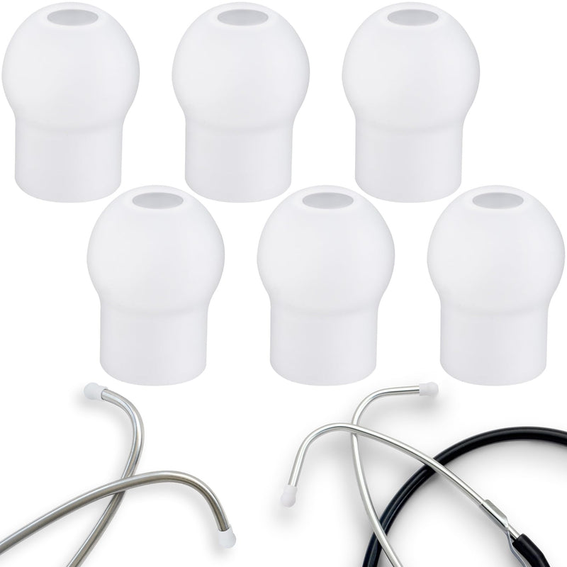 [Australia - AusPower] - 6pcs Stethoscope Ear Tips Replacement, Silicone Stethoscope Ear Pieces, Pliable Noise Reduction Earplugs Soft-Sealing Earbuds for Doctors, Compatible with MDF, ADC -White 