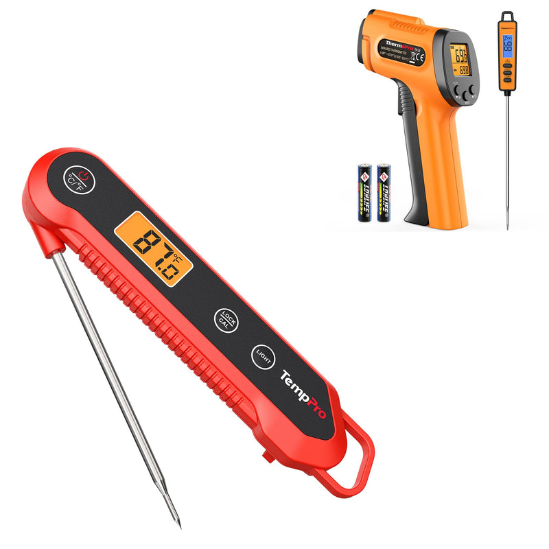 [Australia - AusPower] - 3-in-1 Bundle! Get 1 ThermoPro Temperature Gun, Infrared Thermometer Gun+Instant Read Meat Thermometer Digital 
