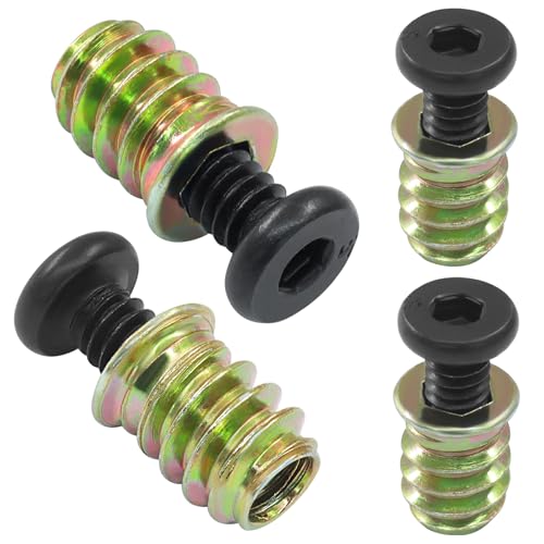 LifCratms 1/4-20 x 19/32-inch threaded inserts for wood furniture, 30-set screw and bolt assortment