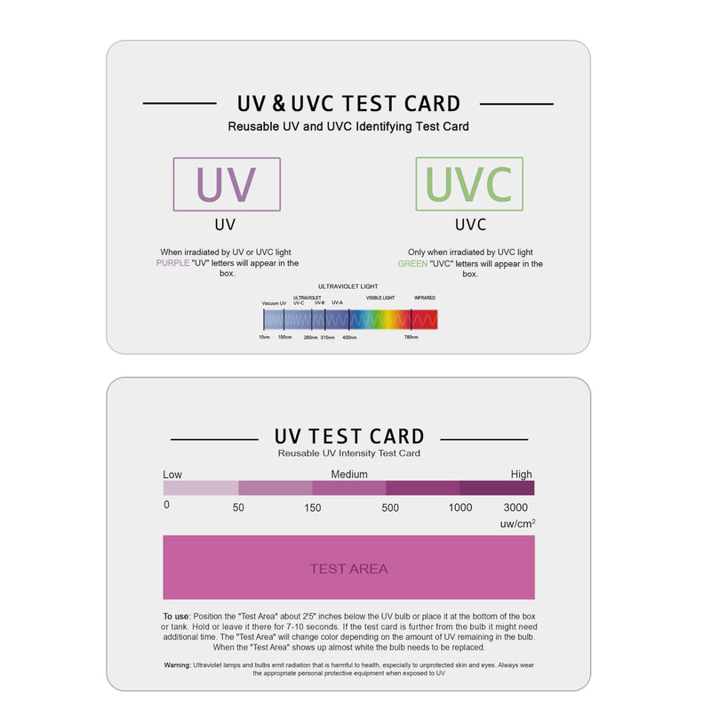 [Australia - AusPower] - SaiTech IT | UV & UVC Test Card & UV Intensity Test Card | 3-in-1 UV Test Card | UVA & UVC Light Identifying Card | UV Bulb & LED Intensity Reading Card | UV Dosage Indicator Card | UVB Tester 1 Pack 