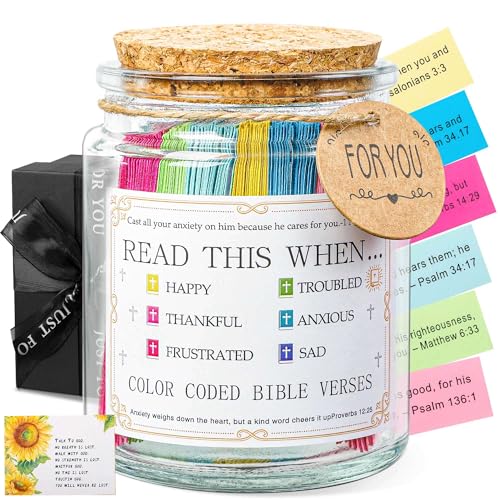 Bible Verse Jar, Read Me When Bible Verses Jar, Christian Gifts for Women Classic colors