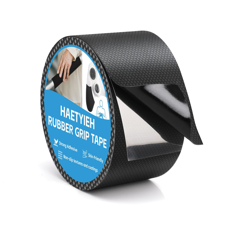 Rubber Grip Tape Non Slip, Self-Adhesive Rubber Tape, High-Friction Texture for Enhanced Safety and Comfort on Handles or Contact Surfaces, Waterproof and Durable (2 in x 10 Ft, Black) 2 In x 10 Ft