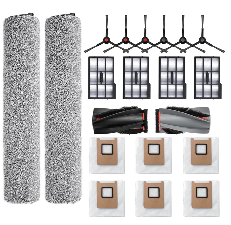 [Australia - AusPower] - Replacement Parts Kit Compatible With Eufy Omni E25 / E28, Vacuum Cleaner Accessories Includes:2 Mop Roller Brush,1 Set Main Brush,6-Side Brush,4-Filter,6-Disposal Dust Bags E25/E28 