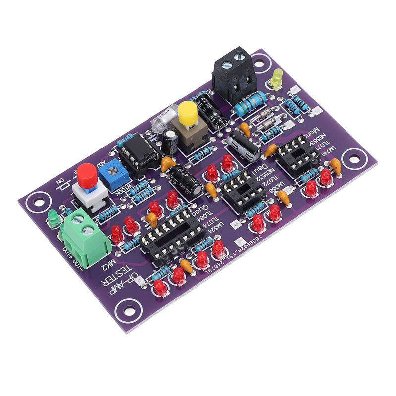 Operational Amplifier Test Board Op Amp Tester Module with LED Indicators for Single Dual Quad Op Amp IC Testing LM741 LM358 LM324