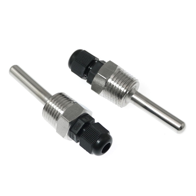 [Australia - AusPower] - RLECS 2pcs 8x50mm Temperature Sensor Housing 4 Minute Tooth 304 Stainless Steel Probe Tank Protective Case Solar Accessories 