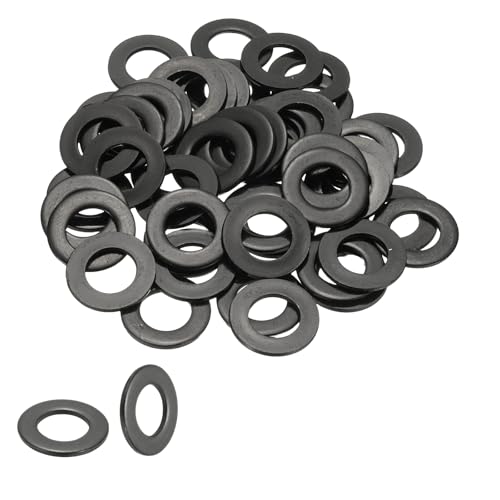PATIKIL black M12 flat washers, 304 stainless steel, 1/2-inch ID x 1-inch OD, 50-piece set