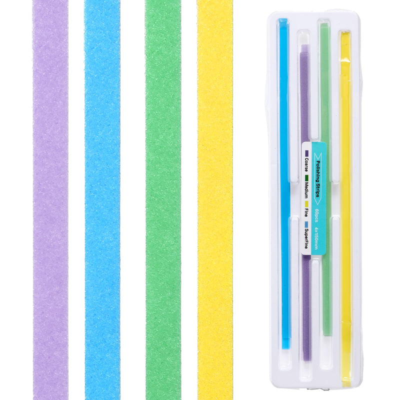 [Australia - AusPower] - 60 Pcs Dental Polishing Strips Teeth Sanding Grinding Tool Universal Dental Abrasive Strips Teeth Polishing Finishing 4mm x 150mm Finishing Tooth File for Oral Care Cleaning Gloss Contouring 60 