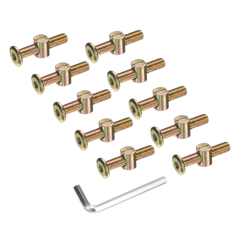 [Australia - AusPower] - uxcell 10Pcs Bed Frame Bolts, M8x40mm Hex Socket Head Cap Screws Bolts with Barrel Nuts Hardware Replacement Kit & M5 Hex Wrench for Furniture, Beds, Chair 10 