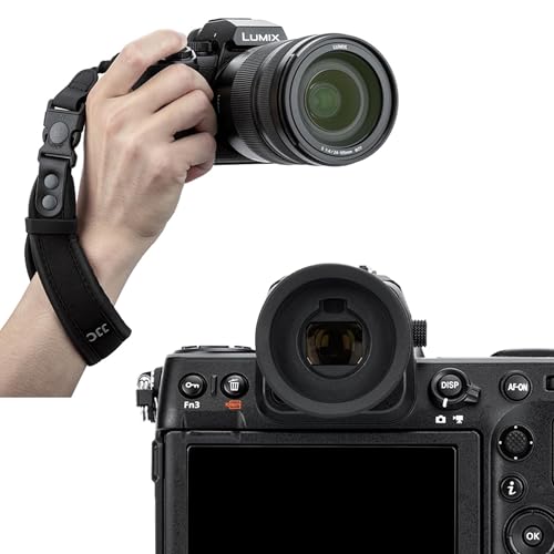 Extended DK-33 Eyecup + Upgraded Hand Strap: Extended Round Soft Silicon Z9 Z8 Zf DK-33 Eyecup Eyepiece with Upgraded Quick Release Soft Neoprene Camera Hand Wrist Grip Strap