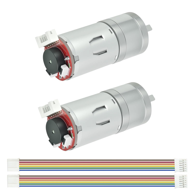 [Australia - AusPower] - 2Pcs Gear Motor with Encoder DC 12V 100RPM Gear Ratio 1:45 D Shaft Metal Encoder Gear Motor Silver for Smart car/Robot RC Model DIY Engine 