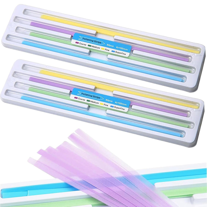 [Australia - AusPower] - Dental Polishing Strips Teeth Sanding Grinding Polisher Materials Oral Cleaning Tool Pack of 120Pcs 4 Colors 