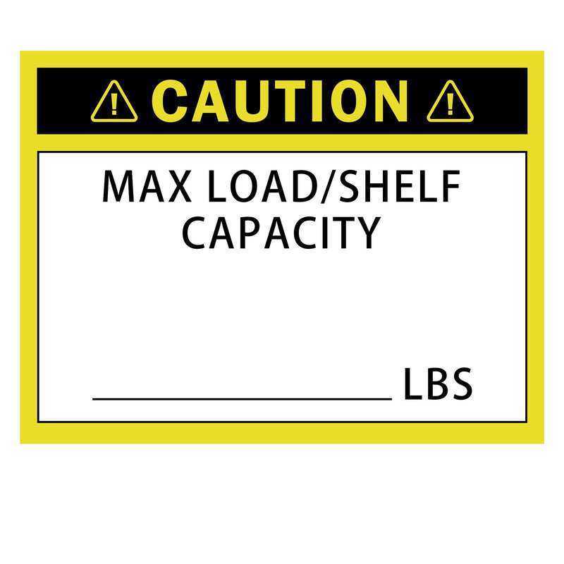 Pallet Rack Capacity Labels 3x4-Inch Caution MAX Load/Shelf LBS Warning Stickers - 50 Pcs/Pack Industrial Strength Sticker for Warehouse Safety (yellow) yellow