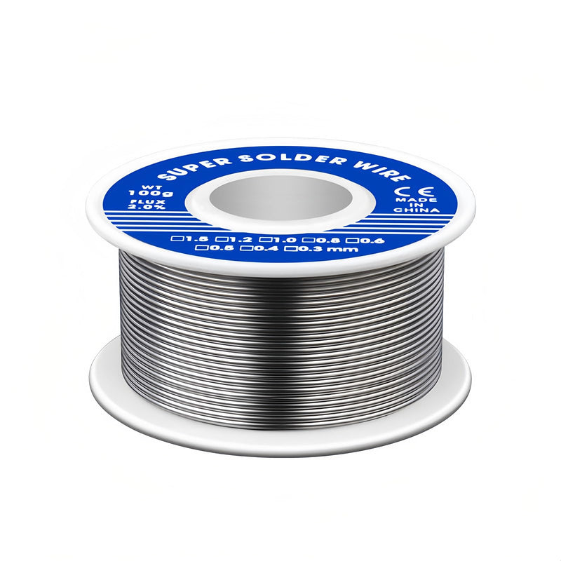 Solder with Flux, Professional Solder Wire, Solder Wire with Rosin Core, Low Temperature Solder Wire for Electronics Repairs, DIY Work and Model Making, 1mm, 100g