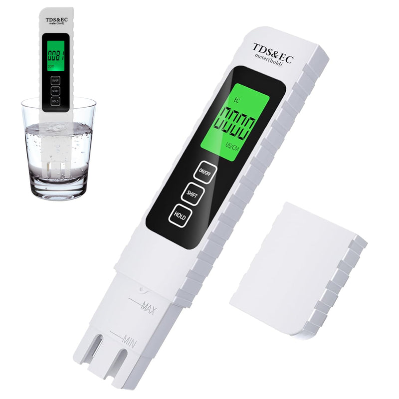 [Australia - AusPower] - 4 in 1 Digital Water Quality Tester,2025 NewTDS/EC/Temperature（°C/°F）Meter,0-9990 PPM Meter,Water Tester for Drinking Water RO/DI System Aquarium 