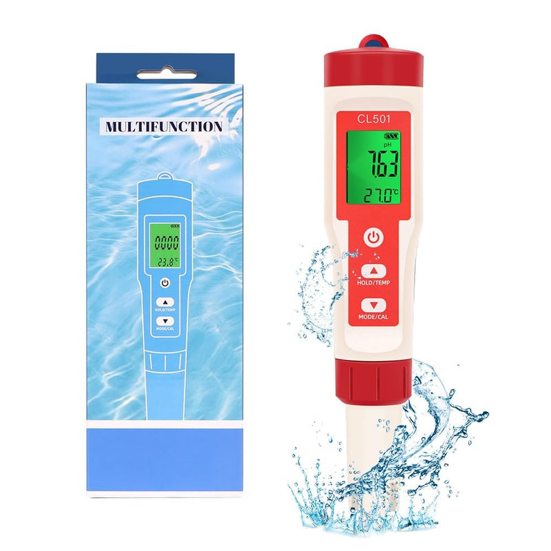 [Australia - AusPower] - OBEST Ph Meter for Water,5 in 1 Digital Ph Tester 