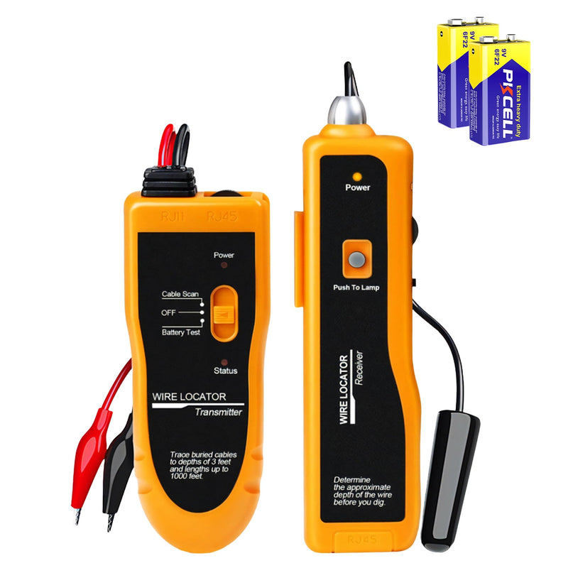 [Australia - AusPower] - F02 Underground Wire Locator, Hidden Wire Tracer, Buried Break Cable Tester for Electric Pet Dog Fence Wire Tracker, Irrigation Control Sprinkler Valve Finder, Depth 2-3FT, Length 1000FT 
