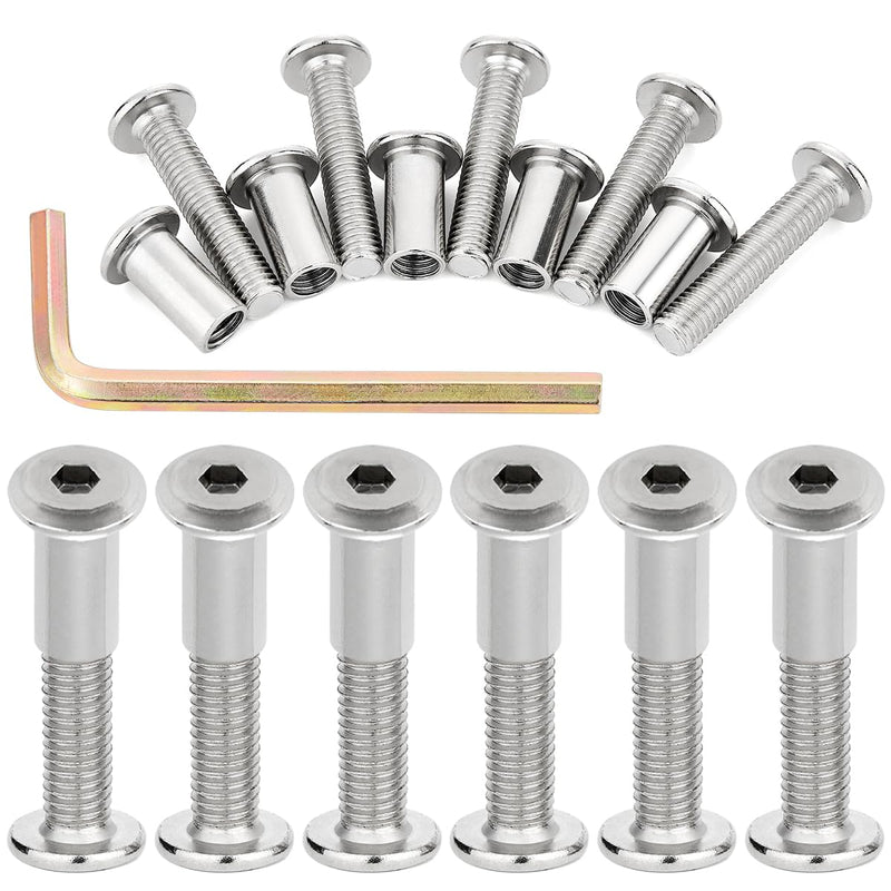 [Australia - AusPower] - 100 PCS Silver M8x40mm Binding Screws - Perfect for Outdoor Furniture Set Repairs, Heavy-Duty Bookshelf Makeovers & Playground Equipment Fixes 100 