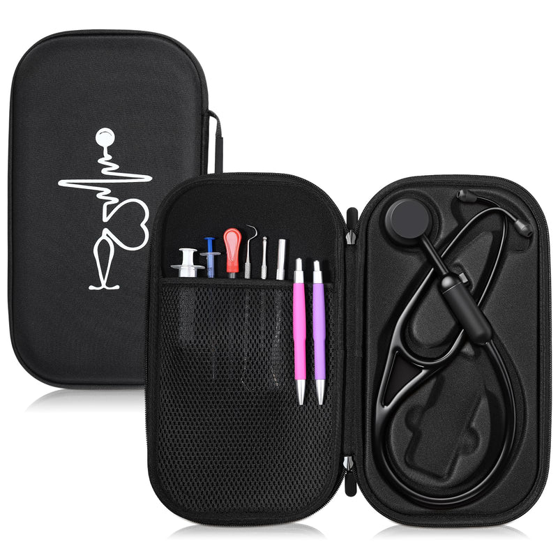 [Australia - AusPower] - 1 Pack Digital Stethoscope Case with Printed Pattern 13.19 x 7.48 x 1.77 Inches Large Travel Carrying Case Storage Bag Compatible with Digital or Cardiology Stethoscope 