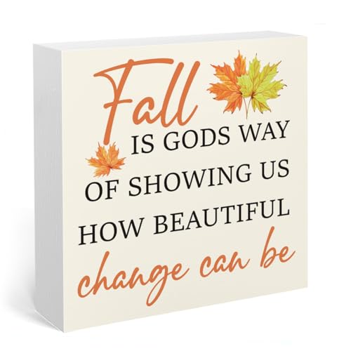 Fall Bible Verse Decor Inspirational Religious Gifts for Women Change