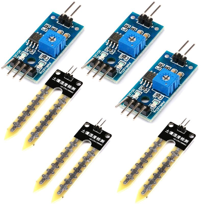 [Australia - AusPower] - 3Pcs Corrosion Resistant Capacitive Soil Moisture Sensor for Arduino - Reliable Garden Watering Detection Module 