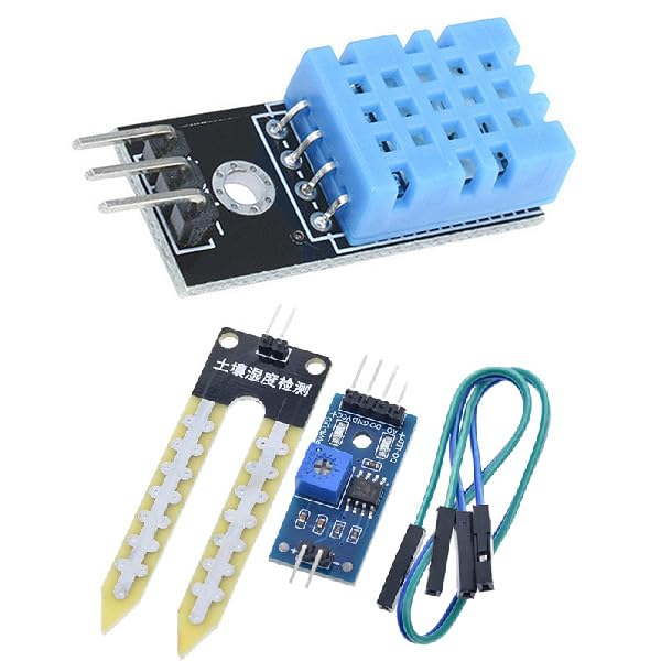 [Australia - AusPower] - 10-Pack Environmental Sensor Bundle: 5x DHT11 Temp & Humidity Sensors (3.3V-5V, 0-50℃, 20%-95%) + 5x LM393 Soil Moisture Sensors (3.3V-5V) 