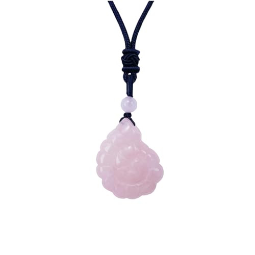 EDEN'S CALL Crystal Conch Shell Necklace for Women Healing Stone Ocean Pendant, Boho Beach Necklace with Polished Natural Gemstone Adjustable Cord Worry Stone Jewelry Gift Pink