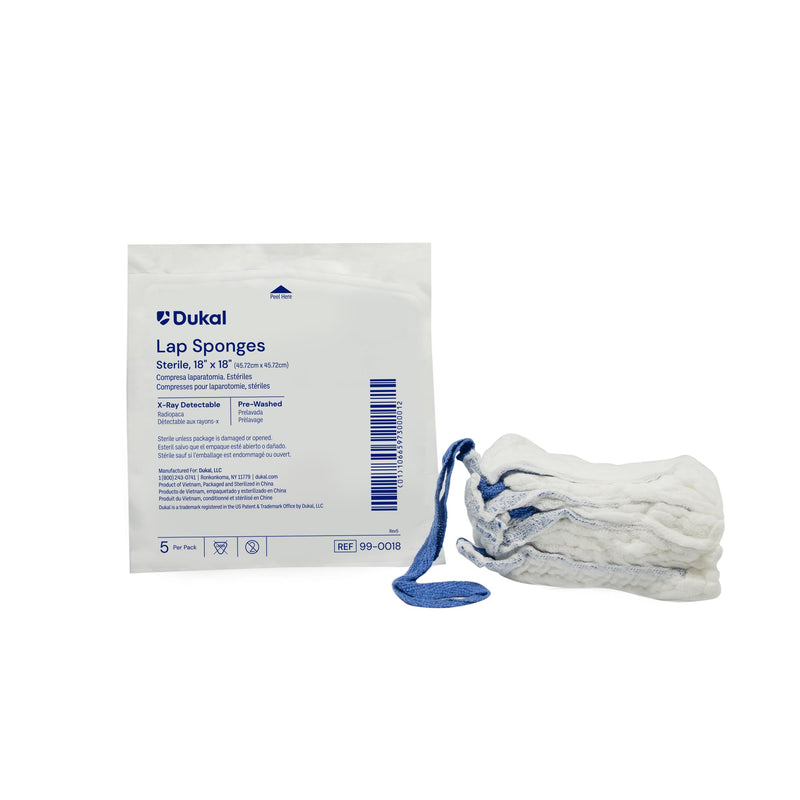 [Australia - AusPower] - Dukal Sterile Laparotomy Sponges 18" x 18" – X-Ray Detectable Filament, 5-Pack – High Absorbency, Surgical Grade 