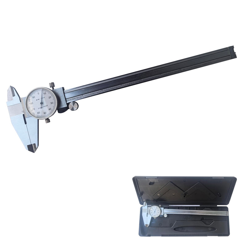 [Australia - AusPower] - 8 Inch Dial Caliper, MFQNENLK 4-Way Measurement Calipers, 0.001 Accuracy Imperial Shockproof Measuring Tool with Plastic Case (Dial Caliper 0-8" Range) Dial Caliper 0-8" 